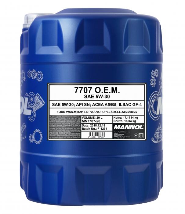 20 Liter Mannol 5W-30 7707 Energy Formula FR 20 Liter Mannol 5W-30 7707 Energy Formula FR