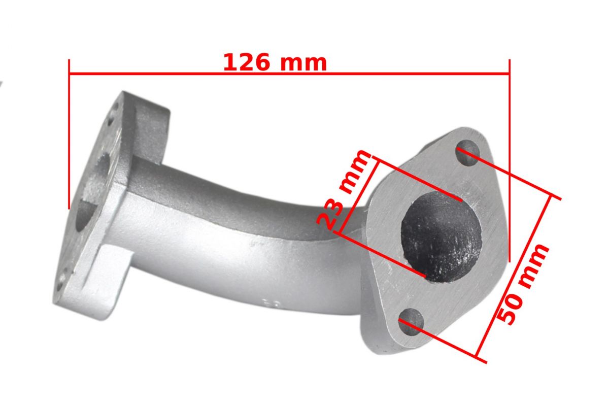 Spruitstuk 126mm Lang voor Dirtbike/Quad