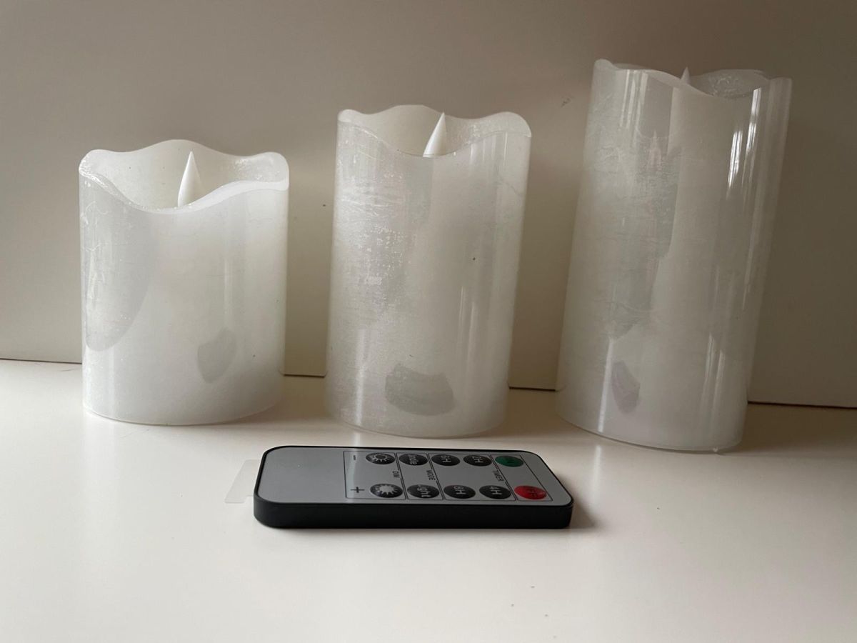 Set Led Kaarsen 3 Stuks met afstandsbediening Wit