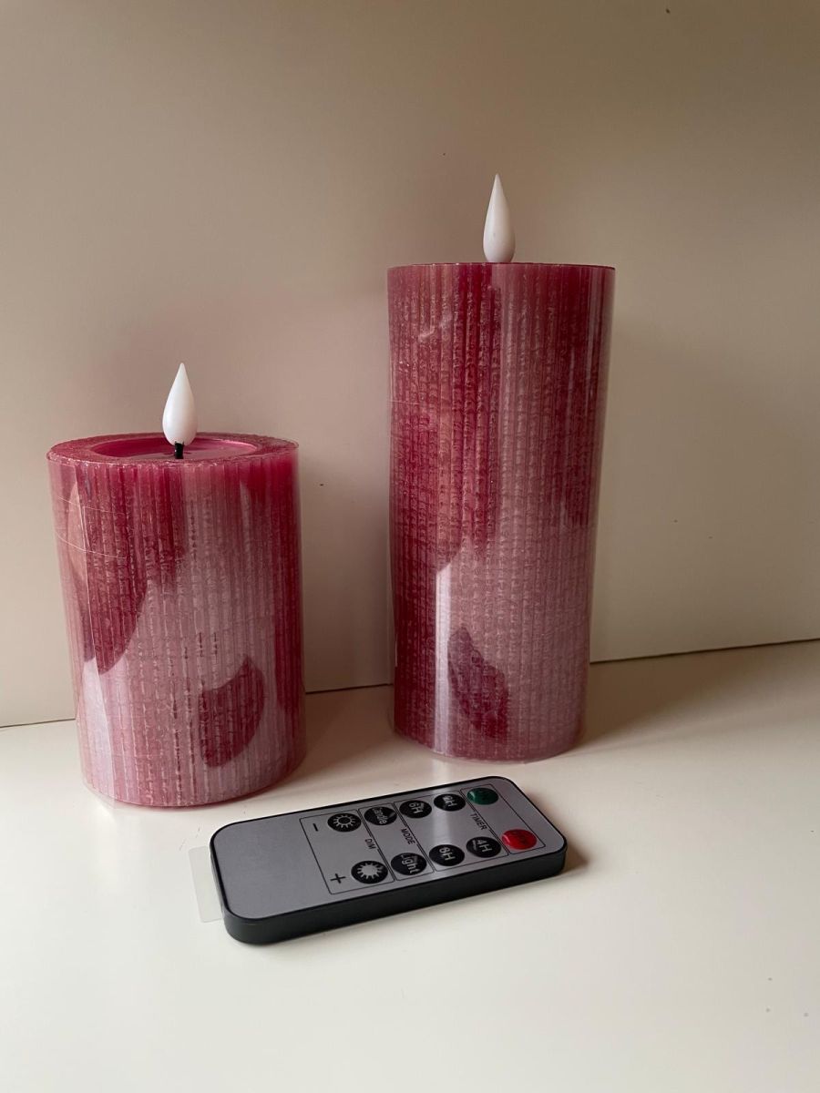 Set Led Kaarsen 2 Stuks met afstandsbediening Rood