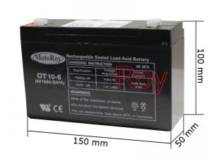 6 Volt 10Ah Accu  - € 19,95
