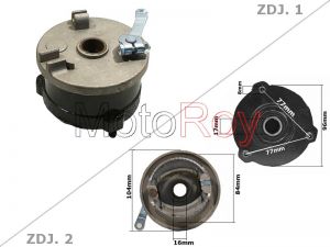 Wielnaaf met Trommel voor 110cc quad rechts €29,95