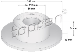 Remschijf Achteras TOPRAN OE 4A0615601A