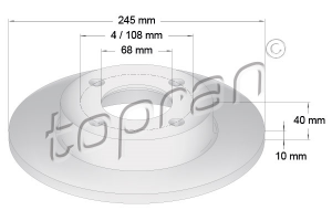 Remschijf Achteras TOPRAN OE 8A0615601