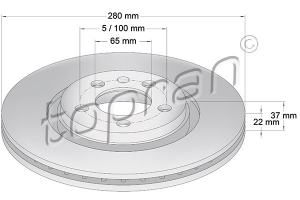 Remschijf Voors Coated Topran OE 1J0615301M