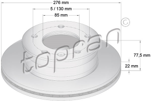 Remschijf Vooras TOPRAN OE 9024210612