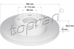 Remschijf Vooras TOPRAN OE 701615301G