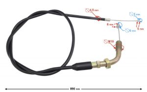 gaskabel 110/125cc dirtbike ca. 89 cm