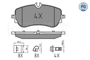 Remblokken Achteras Meyle OE 2H6698451