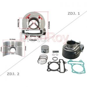 125cc Cilinder met Zuiger en pakkingen - 52,5mm