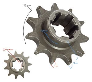 Voortandwiel voor 49cc mini crosser - 11 tands/T8F  - €6,95