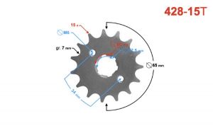 Voortandwiel 15 Tands 428 - 20mm - € 7,95