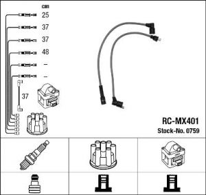 Bougiekabelset OE NGK (RCMX401)