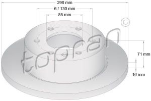 Remschijf Achteras Topran OE 9064230012