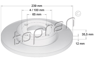 Remschijf Vooras Topran  OEM321615301