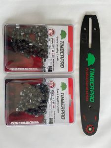 Zaagblad 10 Inch Rood/Zwart + 2 Kettingen 3/8 1,3mm 40 Schakels