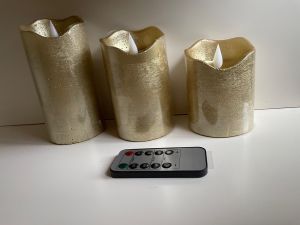 Set Led Kaarsen 3 Stuks met afstandsbediening GOUD