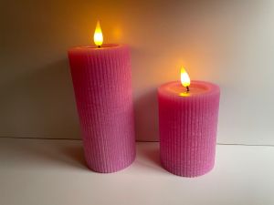 Set Led Kaarsen 2 Stuks met afstandsbediening Roze