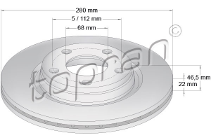 Remschijf Vooras oa. A4--Avant-A8 OEM 8E0615301B-D-P - €24,95